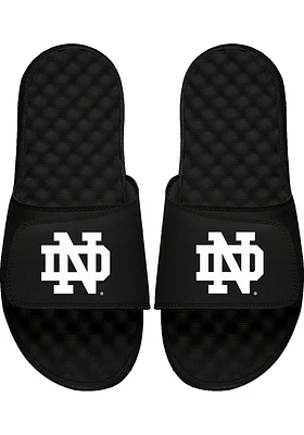 Notre Dame Fighting Irish Black and White Mens Slides