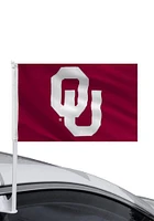 Oklahoma Sooners 11x16 Crimson Silk Screen Car Flag - Crimson