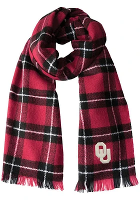 Oklahoma Sooners Plaid Blanket Design Womens Scarf