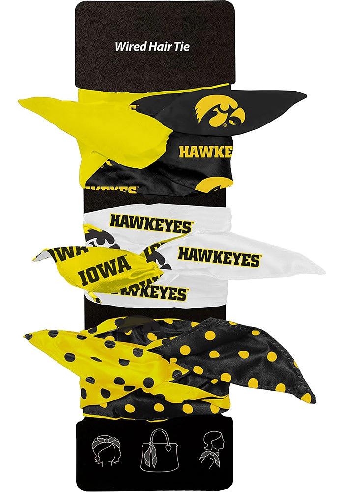 Iowa Hawkeyes Wired Hair Tie Womens Hair Scrunchie