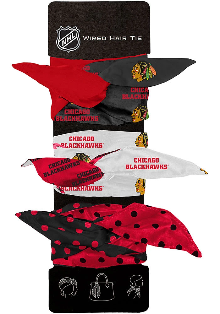 Chicago Blackhawks Wired Hair Tie Womens Hair Scrunchie