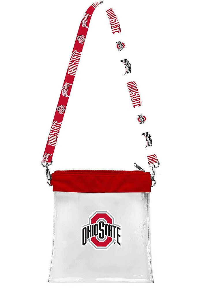 Ohio State Buckeyes Red Pattern Strap Clear Bag