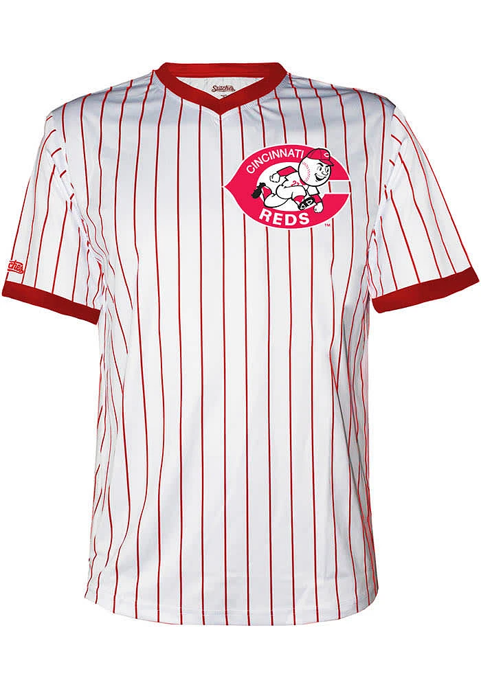 Cincinnati Reds Cooperstown Pinstripe Jersey - White