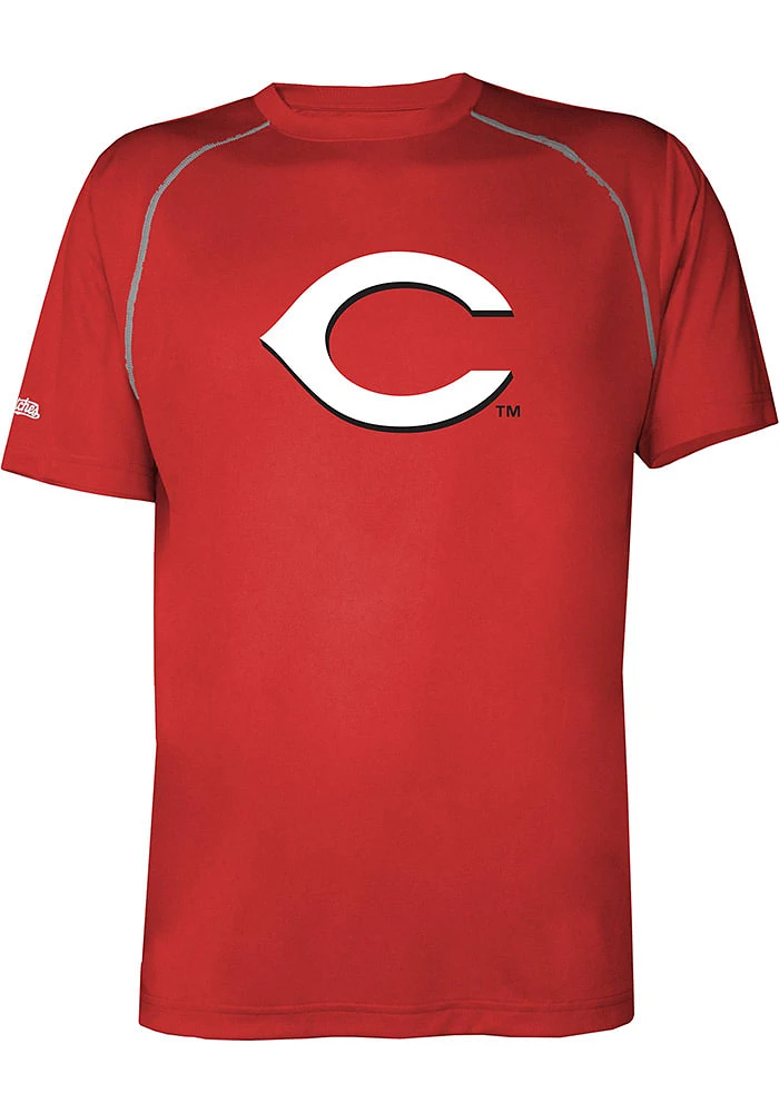 Cincinnati Reds Red Logo Raglan Short Sleeve T Shirt