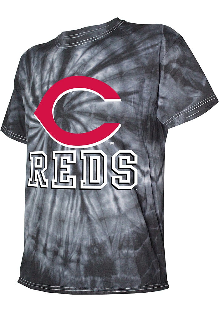 Cincinnati Reds Black Tie Dye Short Sleeve Fashion T Shirt