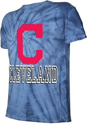 Cleveland Guardians Navy Blue Tie Dye Short Sleeve Fashion T Shirt
