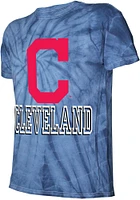 Cleveland Guardians Navy Blue Tie Dye Short Sleeve Fashion T Shirt