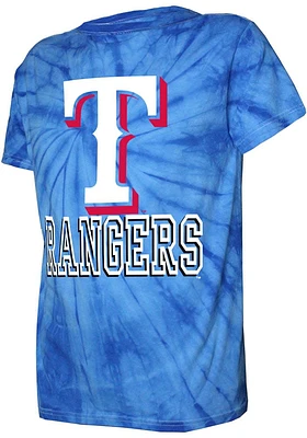 Texas Rangers Blue Tie Dye Short Sleeve Fashion T Shirt