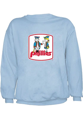 Philadelphia Phillies Mens Light Blue Alt Coop Logo Long Sleeve Crew Sweatshirt