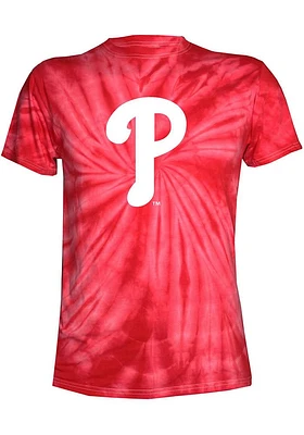 Philadelphia Phillies Red Tie Dye Short Sleeve Fashion T Shirt