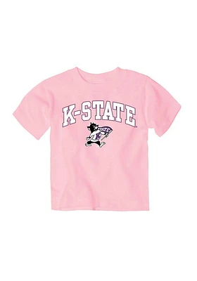 K-State Wildcats Toddler Girls Pink Midsize Arch Short Sleeve T-Shirt