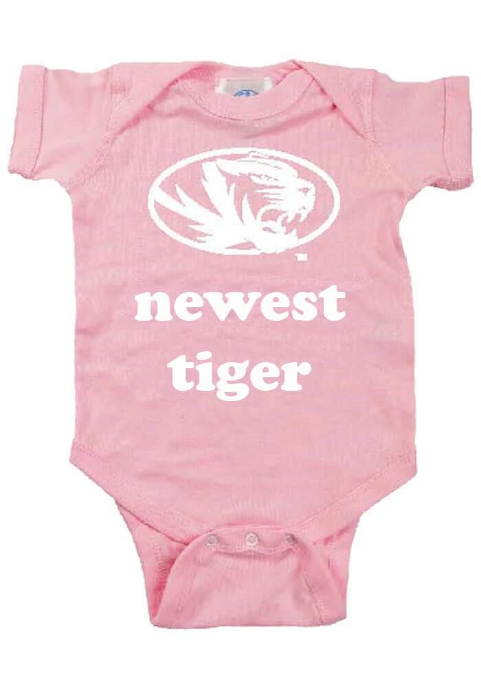 Missouri Tigers Baby Pink Newest Short Sleeve One Piece