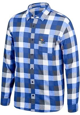 Kansas Jayhawks Mens Blue Run Around Long Sleeve Dress Shirt