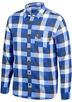 Kansas Jayhawks Mens Blue Run Around Long Sleeve Dress Shirt