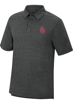 Oklahoma Sooners Mens Charcoal Links Short Sleeve Polo
