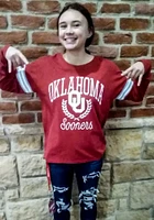 Oklahoma Sooners Womens Cardinal Old School LS Tee