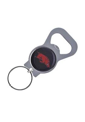 Arkansas Razorbacks Logo Bottle Opener Keychain - Black