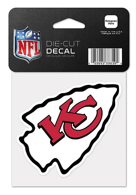 Kansas City Chiefs 4x4 Logo Graphic Auto Decal - White