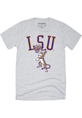 Homefield LSU Tigers Grey Vintage Dunking Tiger Short Sleeve Fashion T Shirt