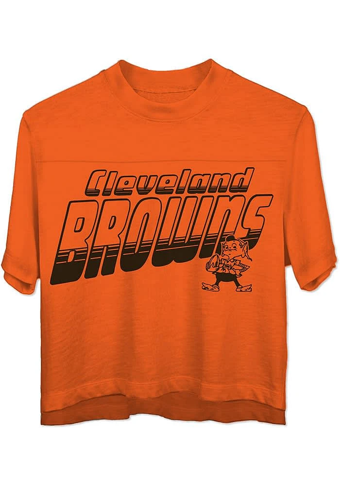 Brownie Junk Food Clothing Cleveland Browns Womens Orange Champions Short Sleeve T-Shirt