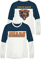 Junk Food Clothing Chicago Bears Womens Navy Blue Comeback Crew Sweatshirt