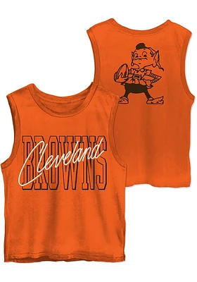 Brownie  Junk Food Clothing Cleveland Browns Womens Orange Timeout Tank Top