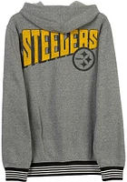 Junk Food Clothing Pittsburgh Steelers Mens Grey FIELD GOAL FLEECE Long Sleeve Full Zip Jacket