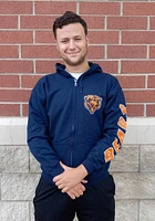 Junk Food Clothing Chicago Bears Mens Navy Blue FLEECE Long Sleeve Full Zip Jacket