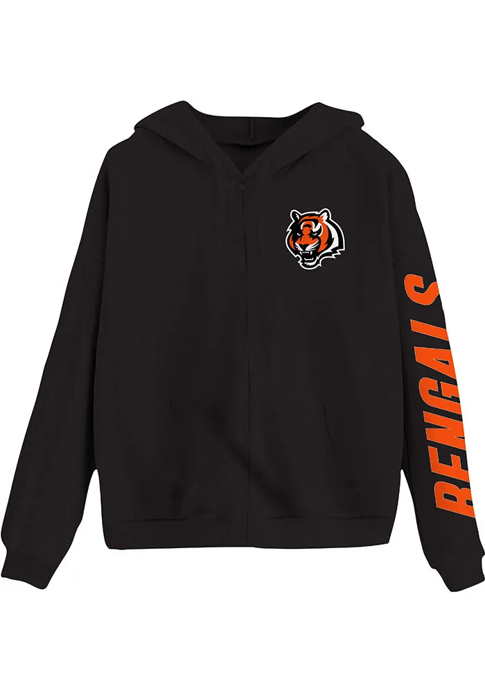 Junk Food Clothing Cincinnati Bengals Mens Black FLEECE Long Sleeve Full Zip Jacket