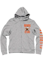 Junk Food Clothing Cleveland Browns Mens Grey FLEECE Long Sleeve Full Zip Jacket