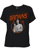 Junk Food Clothing Cleveland Browns Womens Black Princess Leia Short Sleeve T-Shirt