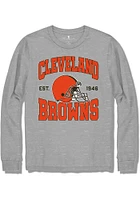 Junk Food Clothing Cleveland Browns Grey HELMET Long Sleeve Fashion T Shirt