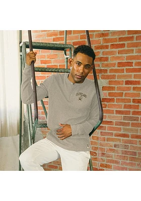 Junk Food Clothing Cleveland Browns Grey Thermal Henley Long Sleeve Fashion T Shirt