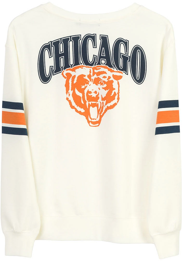 Junk Food Clothing Chicago Bears Womens White Kickoff Crew Sweatshirt