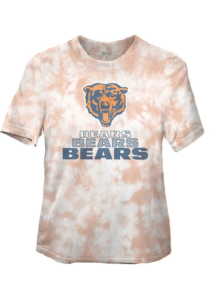 Junk Food Clothing Chicago Bears Womens Orange Spirit Tie Dye Short Sleeve T-Shirt