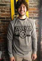 Junk Food Clothing Pittsburgh Steelers Mens Grey Marled Long Sleeve Fashion Sweatshirt