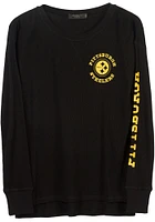 Junk Food Clothing Pittsburgh Steelers Womens Black Time Out LS Tee
