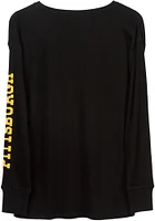 Junk Food Clothing Pittsburgh Steelers Womens Black Time Out LS Tee