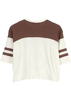 Junk Food Clothing Cleveland Browns Womens White Hail Mary Short Sleeve T-Shirt