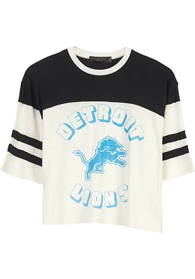 Junk Food Clothing Detroit Lions Womens White Hail Mary Short Sleeve T-Shirt