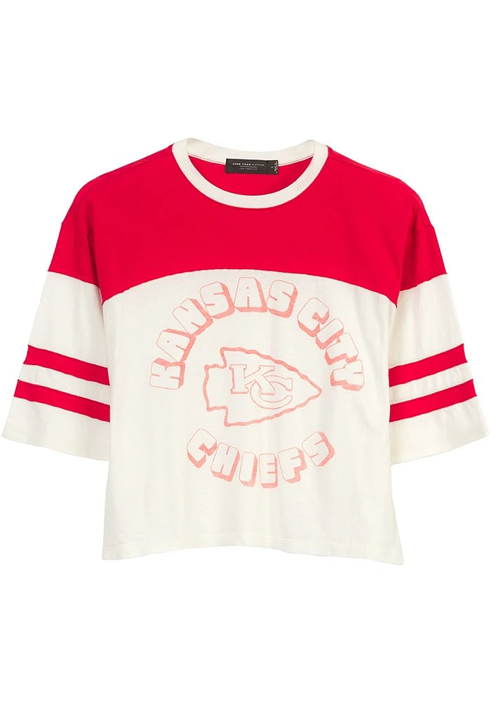 Junk Food Clothing Kansas City Chiefs Womens White Hail Mary Short Sleeve T-Shirt