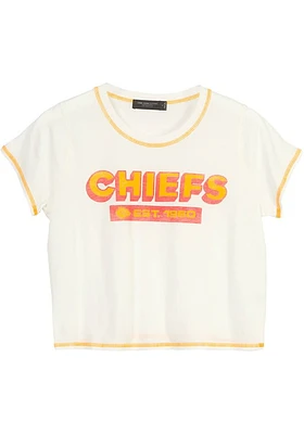 Junk Food Clothing Kansas City Chiefs Womens White Playmaker Short Sleeve T-Shirt