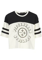 Junk Food Clothing Pittsburgh Steelers Womens White Hail Mary Short Sleeve T-Shirt