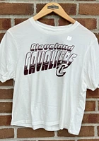 Junk Food Clothing Cleveland Cavaliers Womens White Cropped Short Sleeve T-Shirt