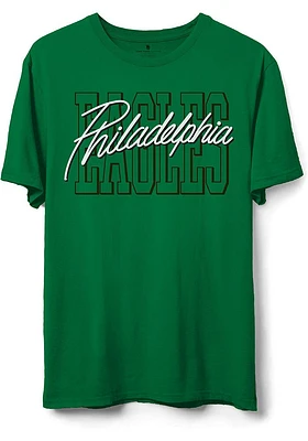 Junk Food Clothing Philadelphia EAGLES Kelly Green VINTAGE Style Short Sleeve T Shirt