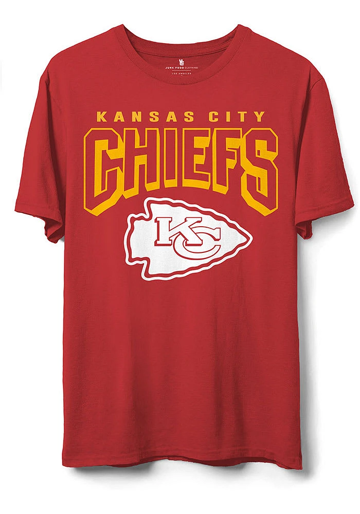 Junk Food Clothing Kansas City Chiefs Red BOLD LOGO Short Sleeve T Shirt