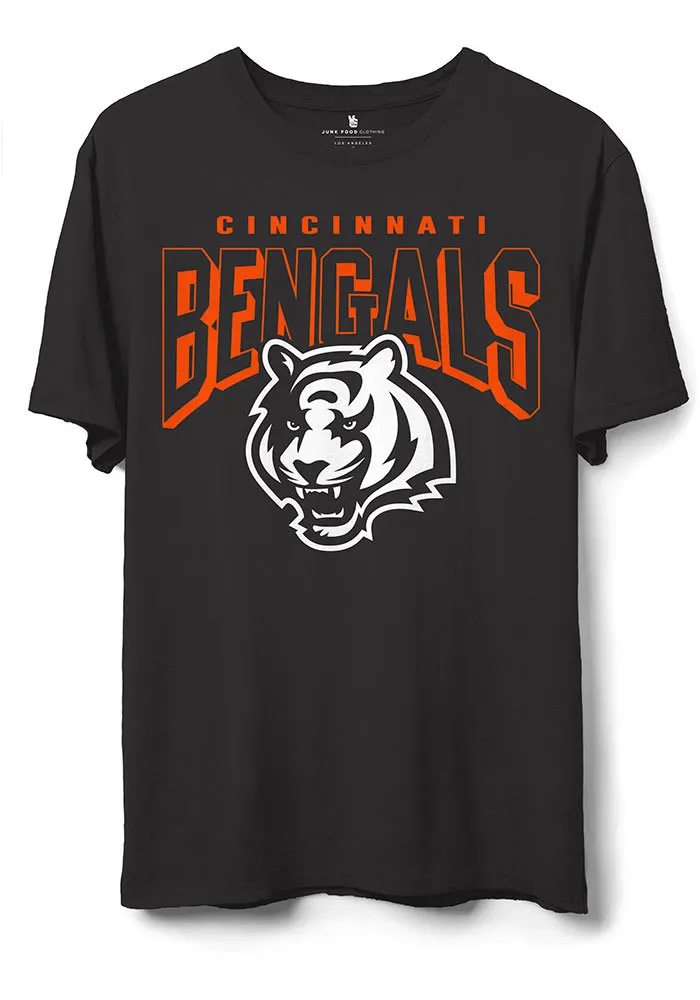 Junk Food Clothing Cincinnati Bengals Black BOLD LOGO Short Sleeve T Shirt