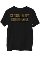 Junk Food Clothing Pittsburgh Steelers Black SLOGAN Short Sleeve T Shirt