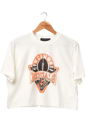 Junk Food Clothing Cincinnati Bengals Womens White Mock Short Sleeve T-Shirt