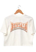 Junk Food Clothing Cincinnati Bengals Womens White Mock Short Sleeve T-Shirt